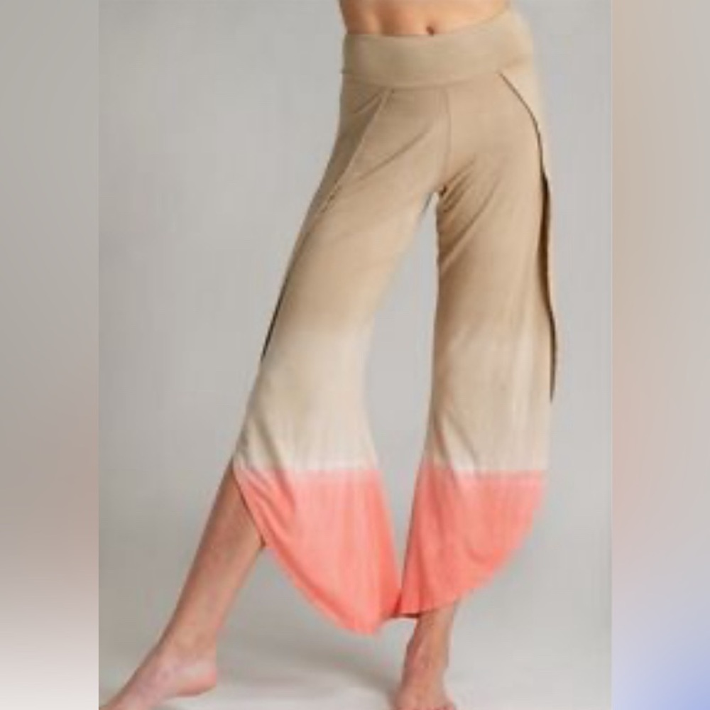 Women's Tan and Pink Ombre Pants